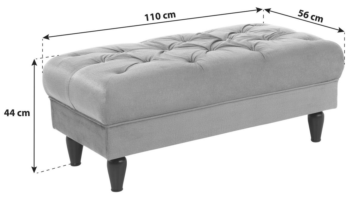 HOCKER in Textil Rot  - Rot/Schwarz, Design, Holz/Textil (110/44/56cm) - MID.YOU