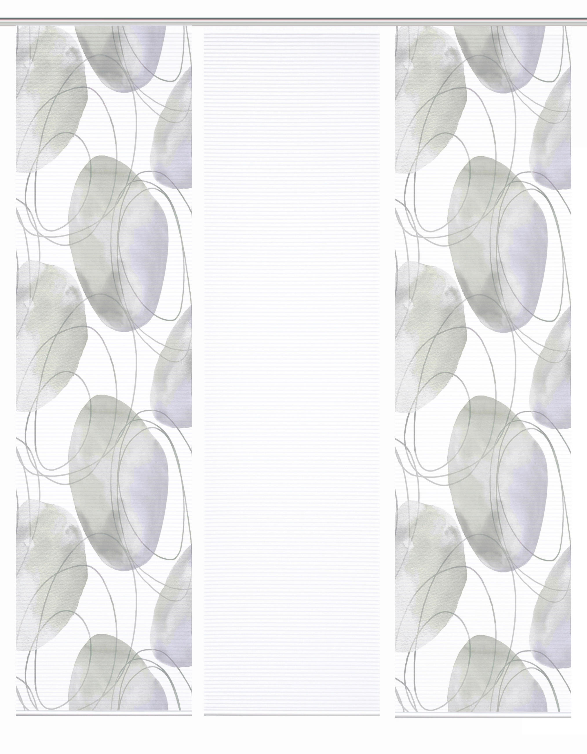 FLÄCHENVORHANG  3 Stück  blickdicht  60/245 cm   - Flieder/Weiß, Natur, Textil (60/245cm)