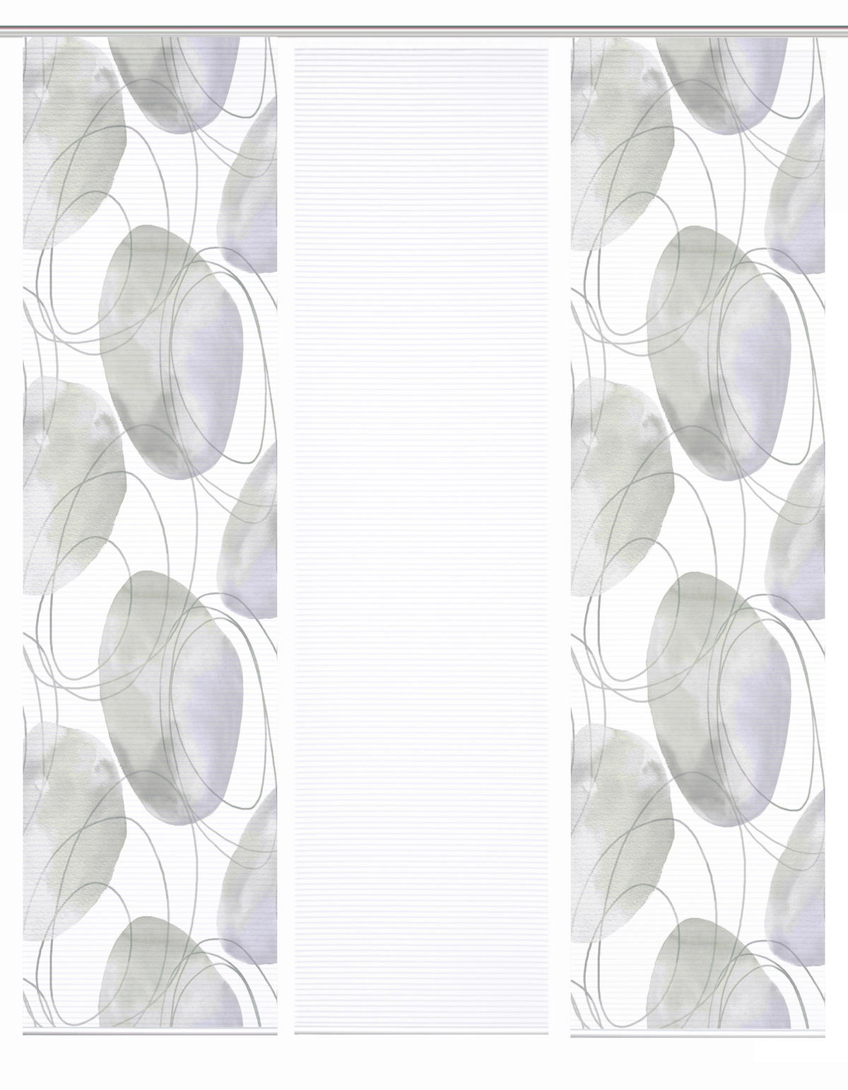 FLÄCHENVORHANG  3 Stück  blickdicht  60/245 cm   - Flieder/Weiß, Natur, Textil (60/245cm)