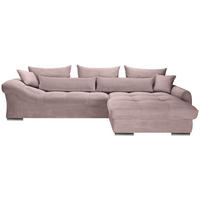 ECKSOFA Altrosa Cord  - Chromfarben/Altrosa, KONVENTIONELL, Textil/Metall (335/225cm) - Carryhome