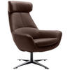 SESSEL in Echtleder Braun  - Schwarz/Braun, Modern, Leder/Metall (81/112/83cm) - Trendmanufaktur