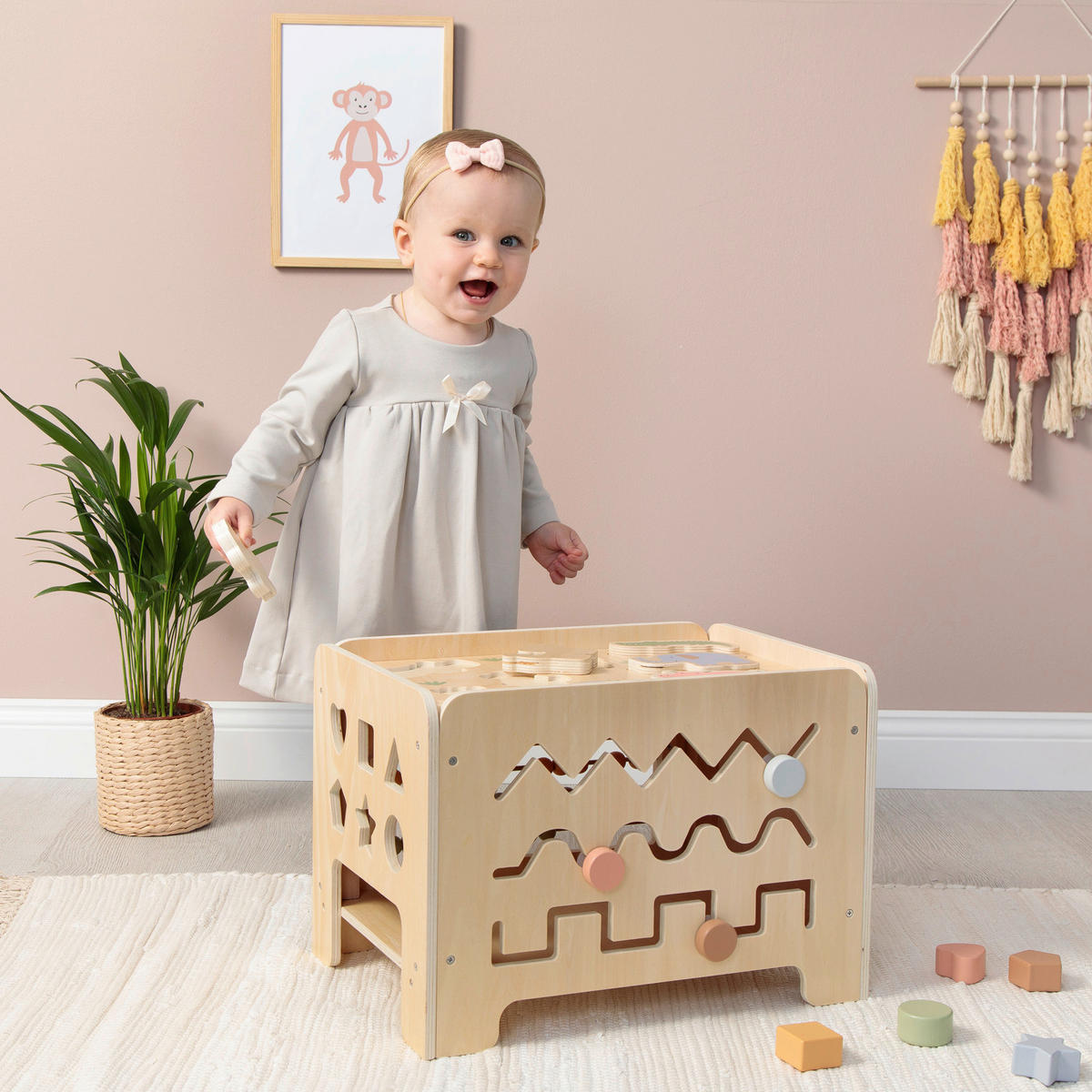 MOTORIKSPIEL ABELIA-SAFARI - Naturfarben, Basics, Holz/Textil (42/32/32cm) - MUSTERKIND