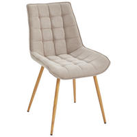 STUHL  in Eisen Webstoff Metall, Textil  - Taupe/Eichefarben, MODERN, Textil/Metall (51/88/62cm) - Livetastic