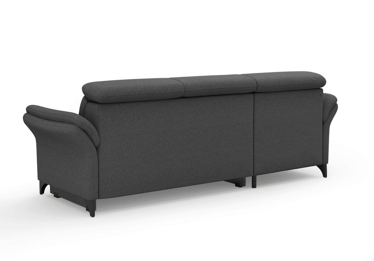 ECKSOFA Flachgewebe Dunkelgrau  - Dunkelgrau/Schwarz, Konventionell, Textil/Metall (166/253cm) - Sit & More