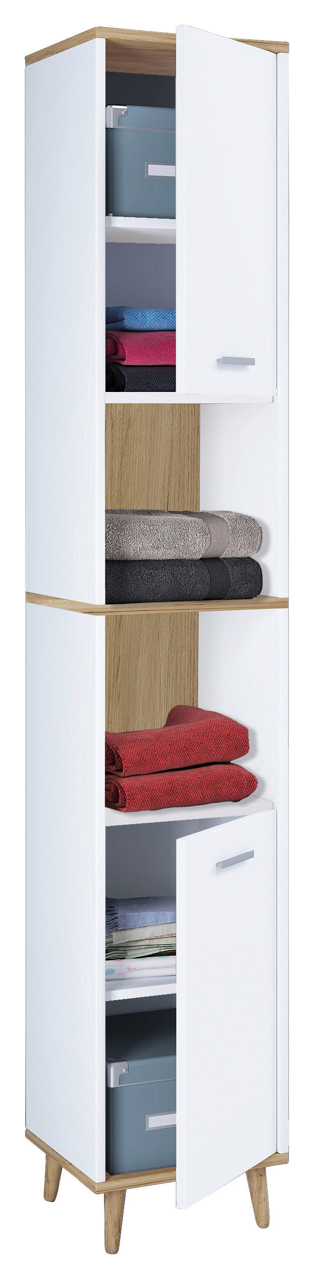 HOCHSCHRANK 32/181/28 cm  - Honigeiche/Eichefarben, MODERN, Holzwerkstoff/Kunststoff (32/181/28cm) - MID.YOU