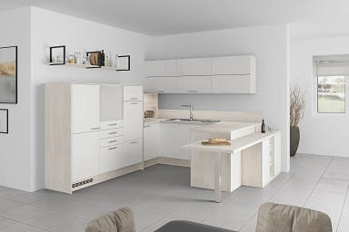 U-Küche Lp4050 Weiß 298x294x255 cm mit Griffen