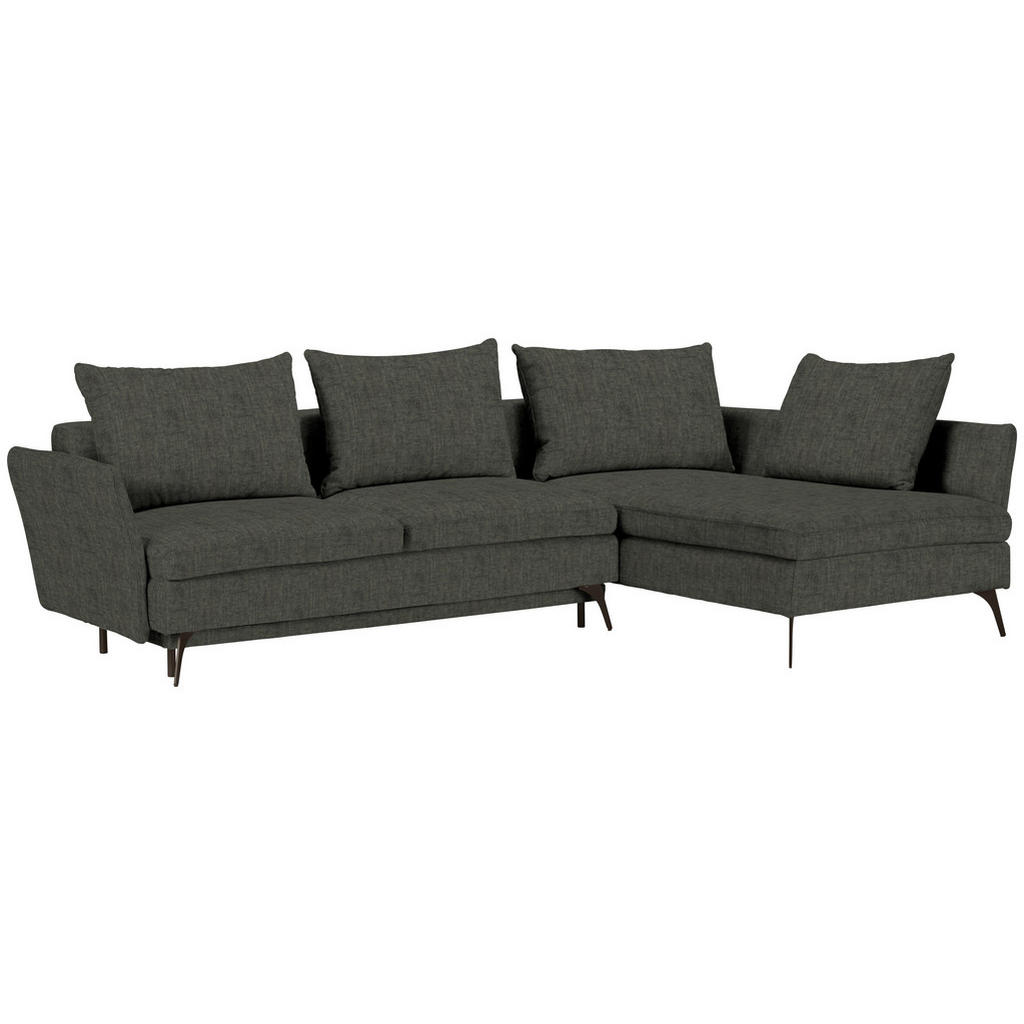 Thumbnail - Xxxl Ecksofa, Dunkelgrün, Textil, 4-Sitzer, Ottomane rechts, L-Form, 282x182 cm, Made in EU, Stoffauswahl, seitenverkehr...