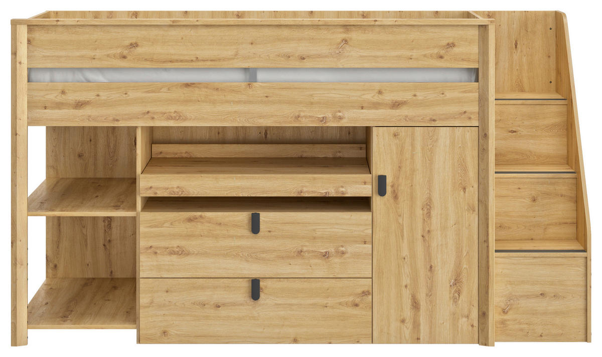 VYVÝŠENÁ POSTEĽ, 90/200 cm dub artisan - dub artisan, Modern, kompozitné drevo (90/200cm) - MID.YOU