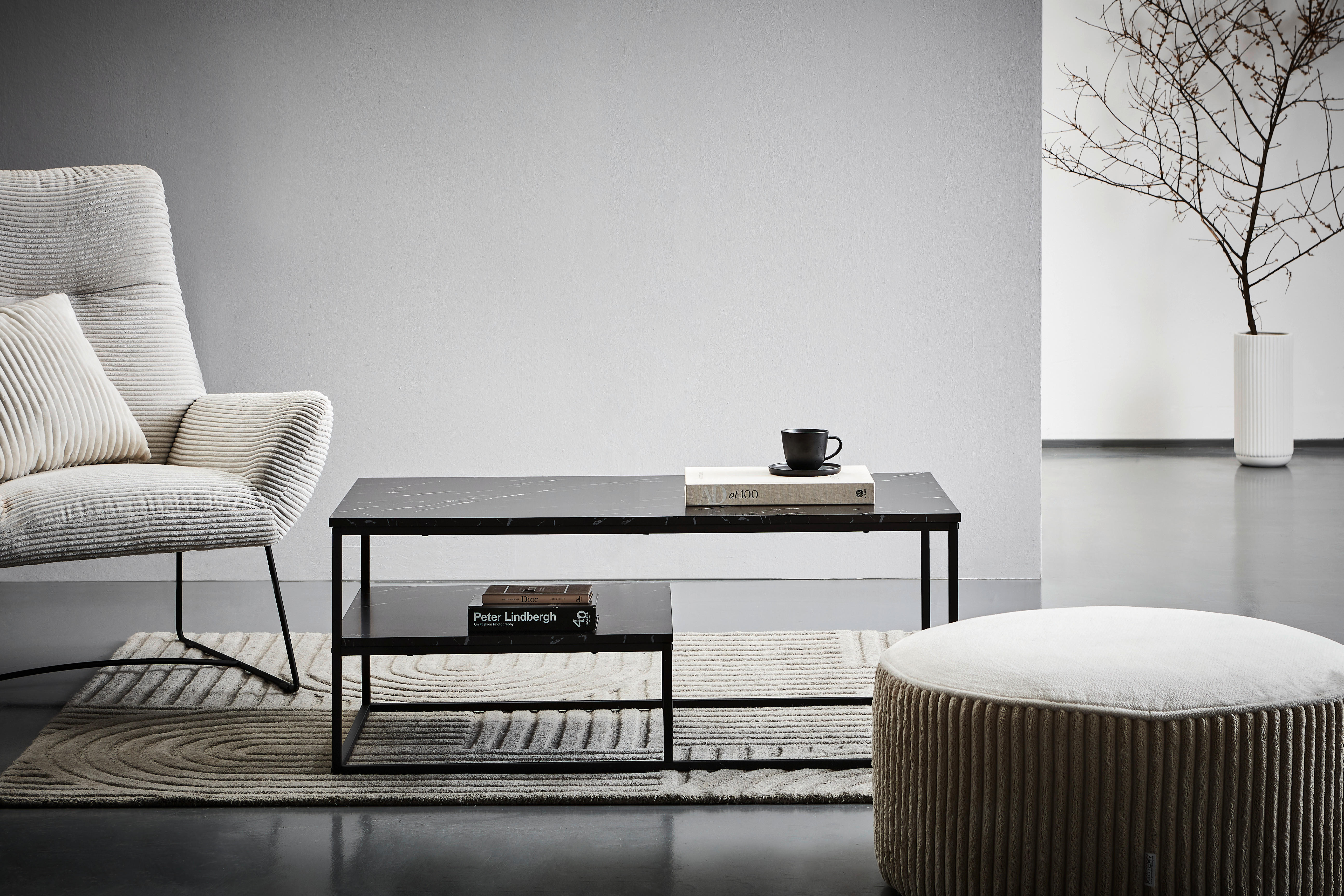 Couchtisch Sun 110/60/45 cm rechteckig Anthrazit  - Anthrazit/Schwarz, Design, Holzwerkstoff/Metall (110/60/45cm) - MID.YOU