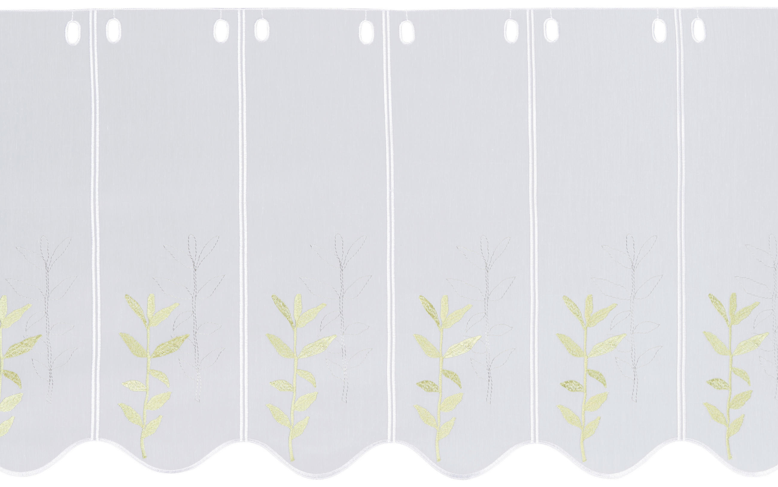 KURZGARDINE 70 cm   - Weiß/Grün, Design, Textil (70cm) - Esposa
