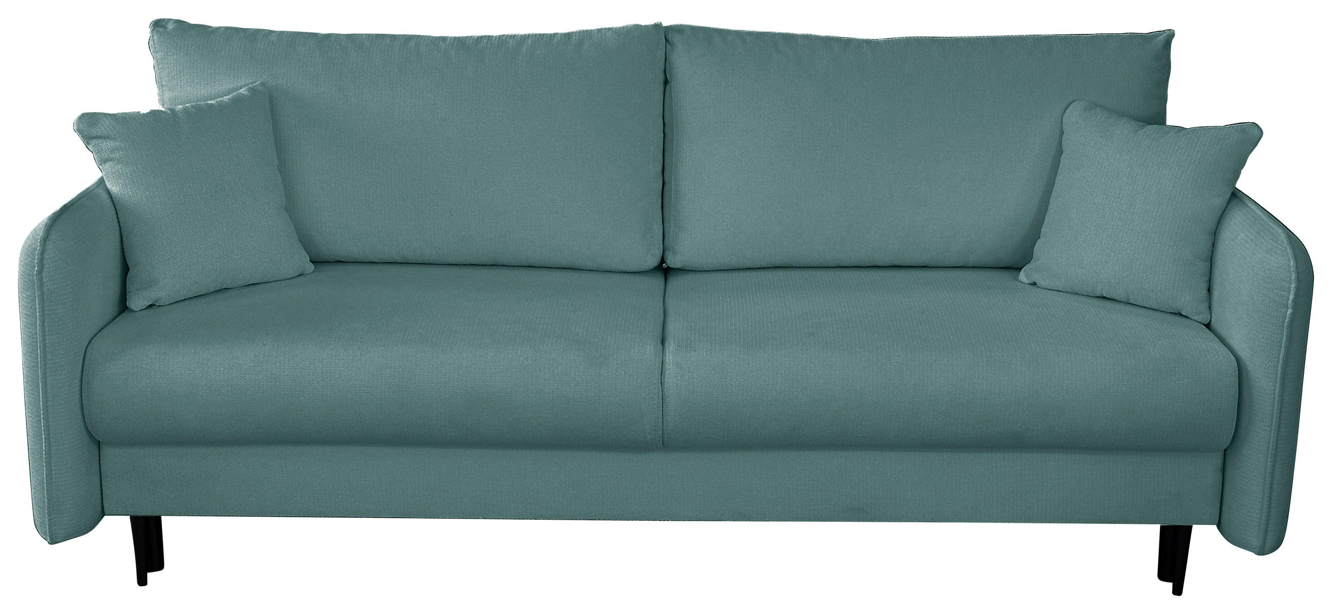 SCHLAFSOFA Webstoff Türkis  - Türkis/Schwarz, Design, Holz/Kunststoff (216/96/102cm) - MID.YOU