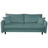 SCHLAFSOFA in Webstoff Türkis  - Türkis/Schwarz, Design, Holz/Kunststoff (216/96/102cm) - MID.YOU