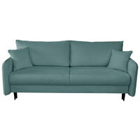 SCHLAFSOFA  mit Liegefunktion Webstoff Türkis  - Türkis/Schwarz, Design, Holz/Kunststoff (216/96/102cm) - MID.YOU