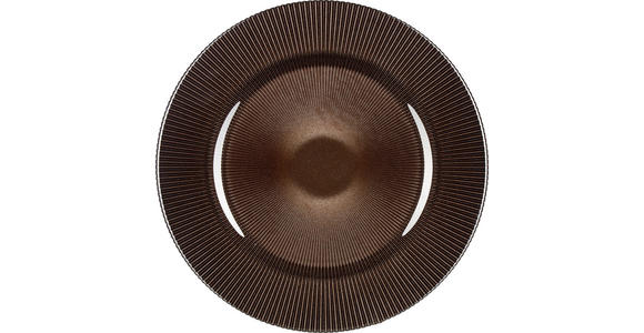 PLATZTELLER 34 cm - Dunkelbraun, KONVENTIONELL, Glas (34cm) - Novel