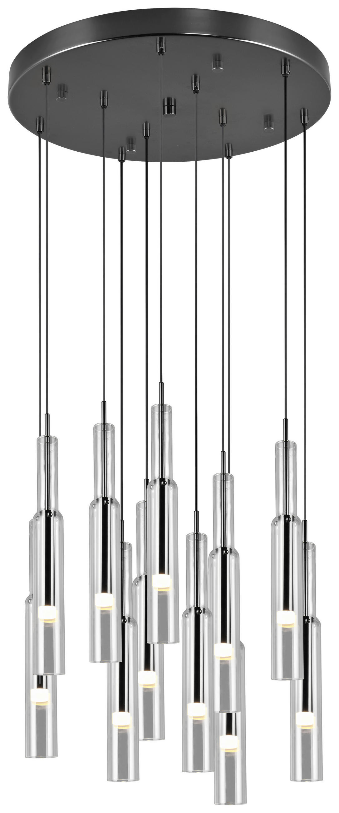 ZÁVĚSNÉ LED SVÍTIDLO, 50/150 cm  - černá/čiré, Basics, kov/sklo (50/150cm)