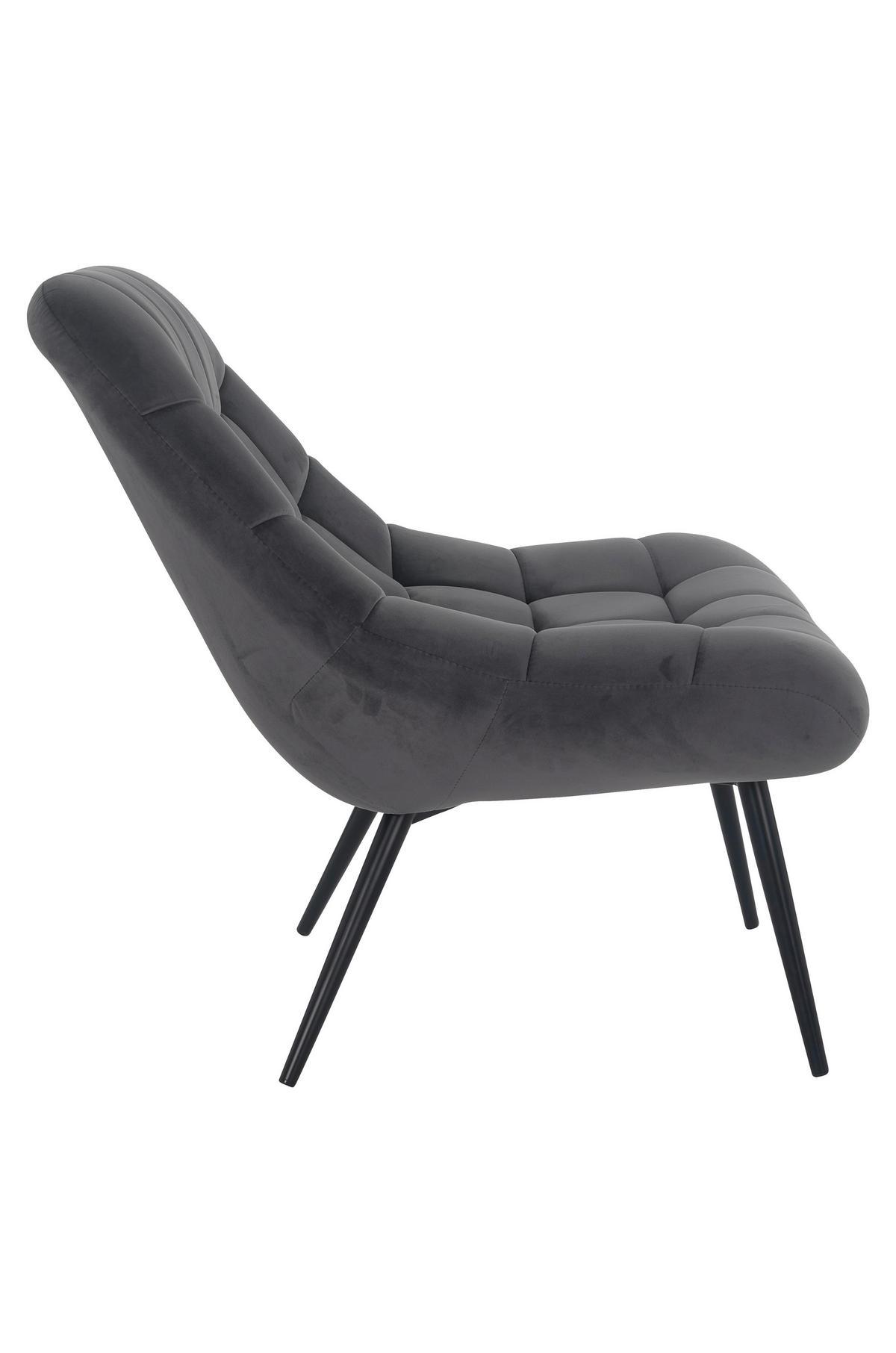 XXL-SESSEL Samt Grau, Schwarz    - Schwarz/Grau, MODERN, Textil/Metall (76/85,6/85,6cm) - Livetastic