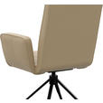 ARMLEHNSTUHL  Lederauswahl  Echtleder  - Beige/Schwarz, Design, Leder/Metall (65/91/58cm) - Moderano