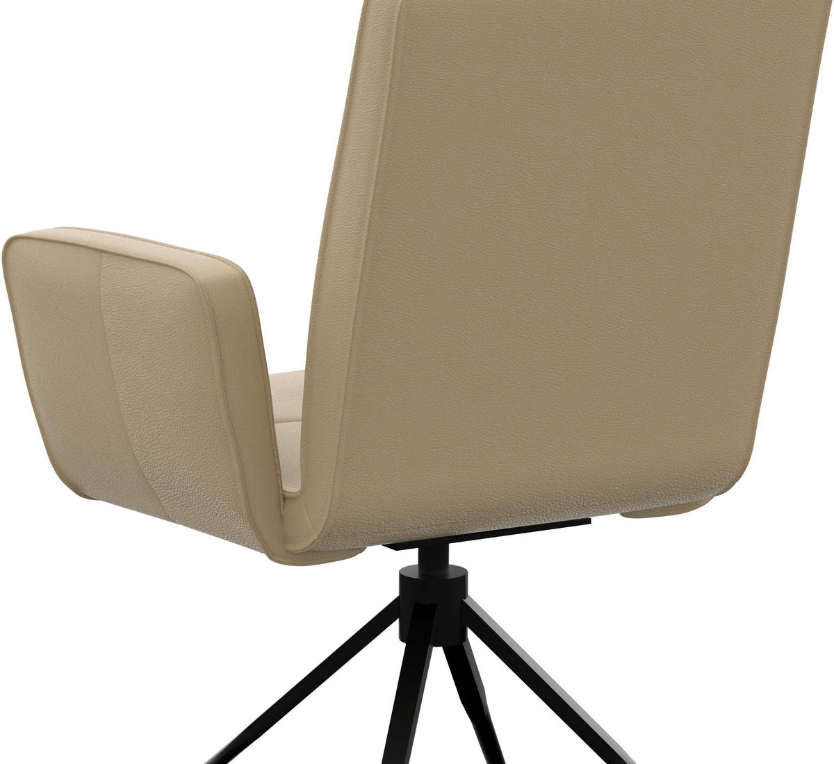 ARMLEHNSTUHL  , Lederauswahl  ,  , Echtleder  - Beige/Schwarz, Design, Leder/Metall (65/91/58cm) - Moderano