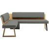 ECKBANK 155/195 cm  in Hellgrau, Wildeiche  - Wildeiche/Hellgrau, Design, Holz/Textil (155/195cm) - Venda