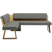 ECKBANK 165/235 cm  in Hellgrau, Wildeiche  - Wildeiche/Hellgrau, Design, Holz/Textil (165/235cm) - Venda