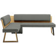 ECKBANK 165/215 cm  in Hellgrau, Wildeiche  - Wildeiche/Hellgrau, Design, Holz/Textil (165/215cm) - Venda
