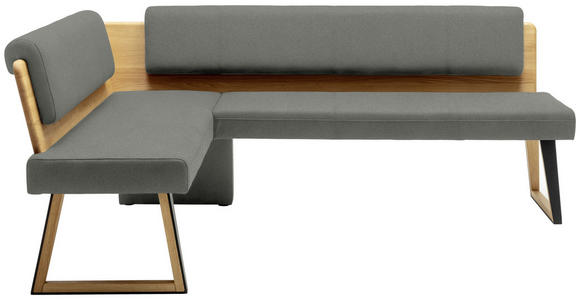 ECKBANK 165/215 cm  in Hellgrau, Wildeiche  - Wildeiche/Hellgrau, Design, Holz/Textil (165/215cm) - Venda