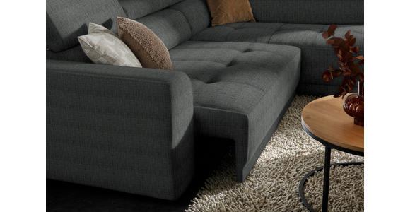 ECKSOFA  in Chenille Dunkelgrau  284/205 cm  - Dunkelgrau/Schwarz, Design, Kunststoff/Textil (284/205cm) - Xora