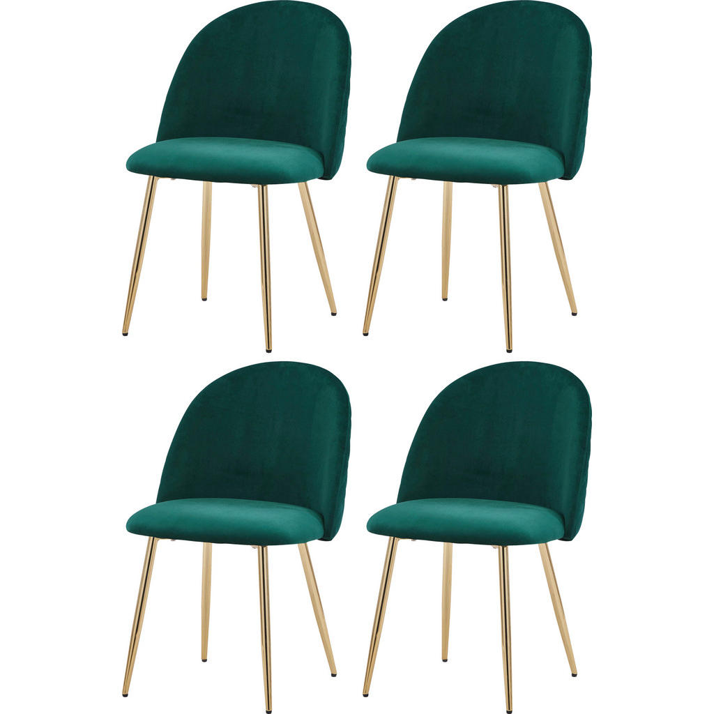 Polsterstuhl Artdeco Grün, Beine Gold
