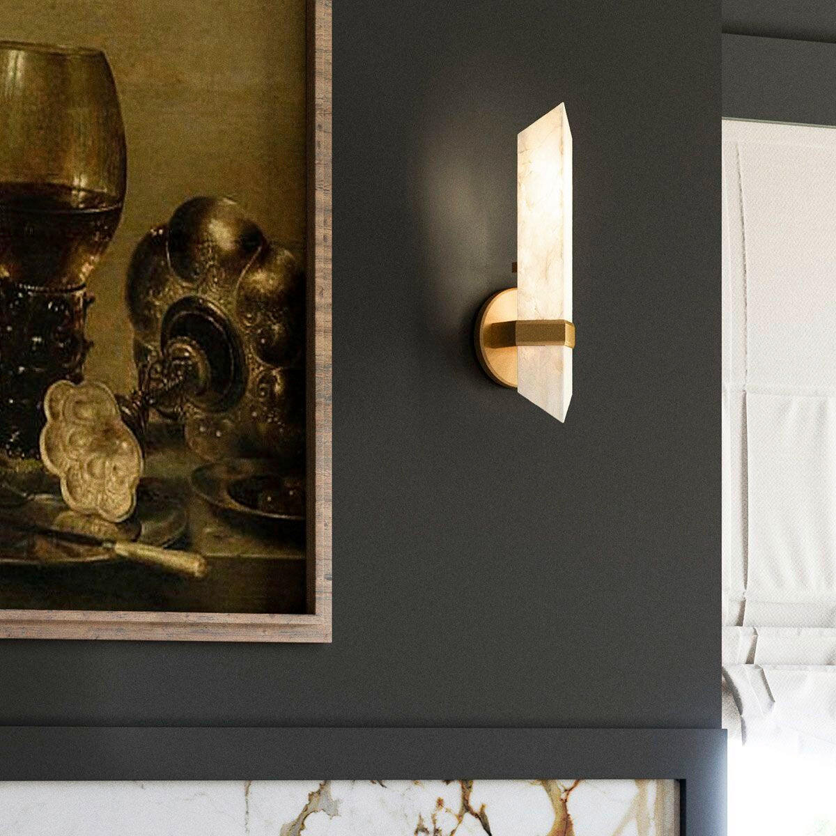 WANDLEUCHTE    - Messingfarben, KONVENTIONELL, Glas/Metall (38,1/9,1/10,5cm) - Elstead Lighting