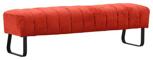 SITZBANK in Textil Schwarz, Rostfarben  - Rostfarben/Schwarz, Design, Textil/Metall (175/52/53cm) - Novel