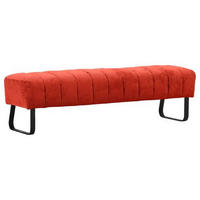 SITZBANK in Textil Schwarz, Rostfarben  - Rostfarben/Schwarz, Design, Textil/Metall (175/52/53cm) - Novel