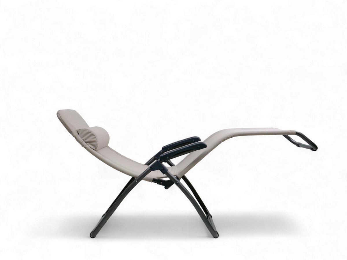 BÄDERLIEGE 69/118/185 cm  - Taupe/Anthrazit, KONVENTIONELL, Textil/Metall (69/118/185cm)