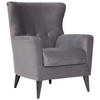 OHRENSESSEL Velours Grau    - Schwarz/Grau, KONVENTIONELL, Kunststoff/Textil (72/96/77cm) - Livetastic