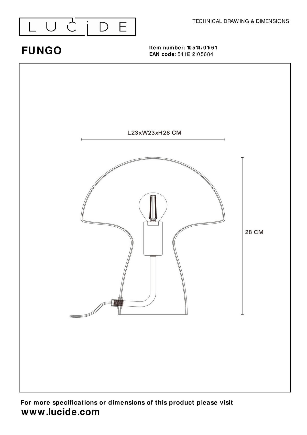 TISCHLEUCHTE - Opal, Trend, Glas (23/23/28cm) - Lucide