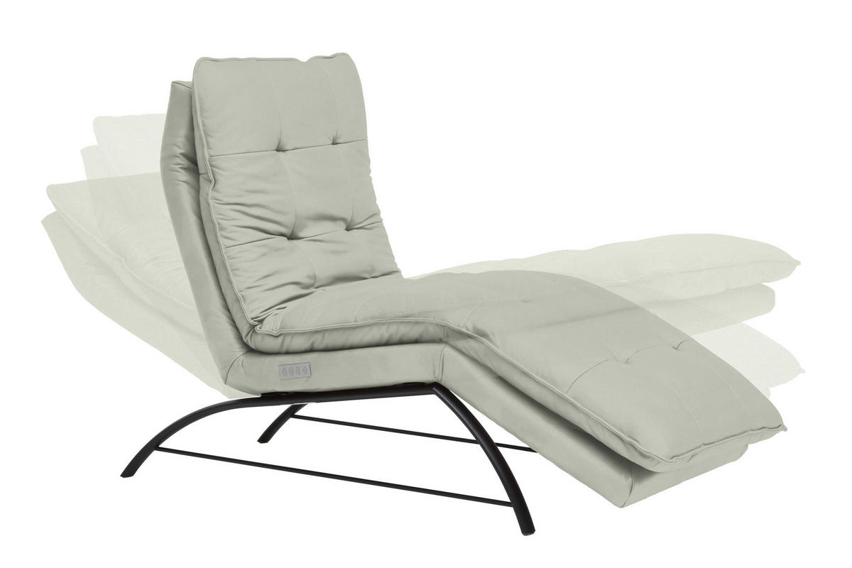 LIEGE in Echtleder Hellgrau  - Hellgrau/Schwarz, Design, Leder/Metall (75/110/190cm) - Chilliano