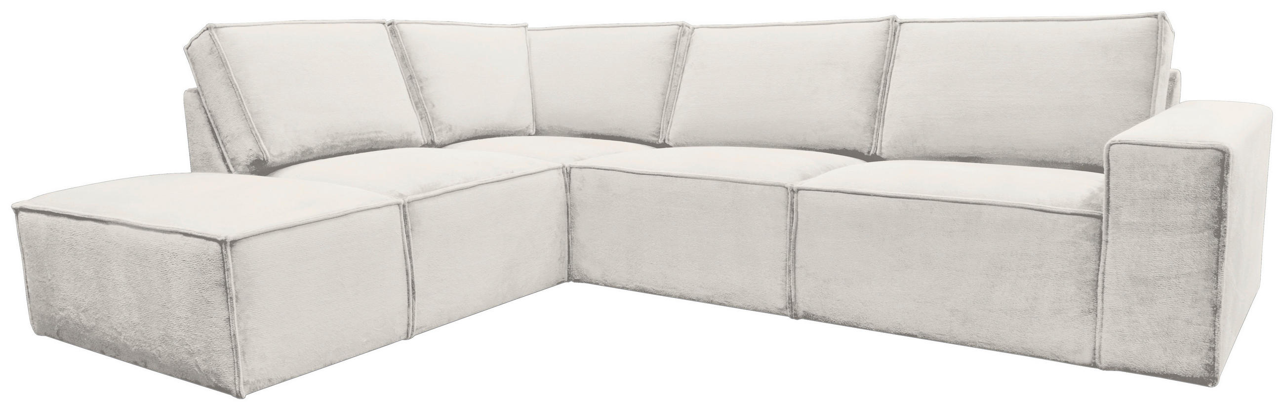 ECKSOFA Naturfarben Chenille  - Schwarz/Naturfarben, KONVENTIONELL, Kunststoff/Textil (212/275cm) - Carryhome