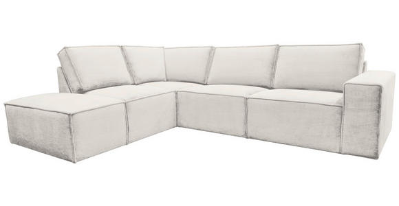 ECKSOFA Naturfarben Chenille Rückenkissen, Rücken echt  - Schwarz/Naturfarben, KONVENTIONELL, Kunststoff/Textil (212/275cm) - Carryhome