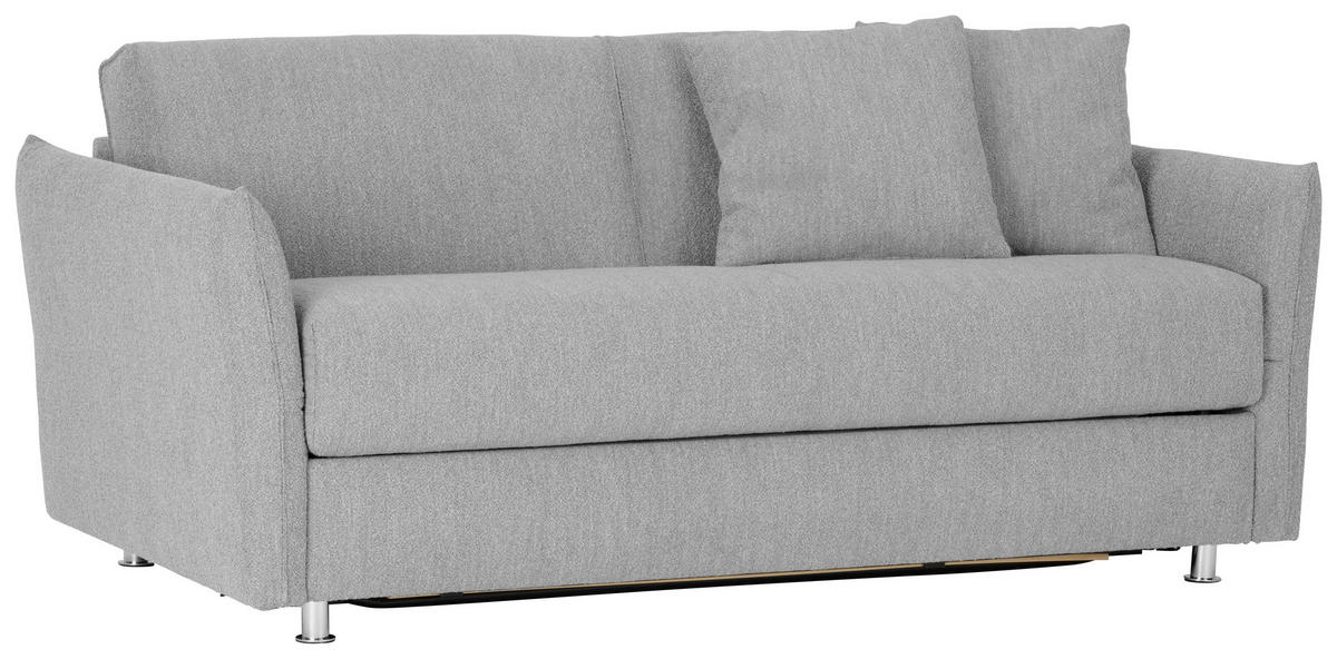 SCHLAFSOFA in Textil Hellgrau  - Chromfarben/Hellgrau, Design, Textil/Metall (194/85/100cm) - Bali