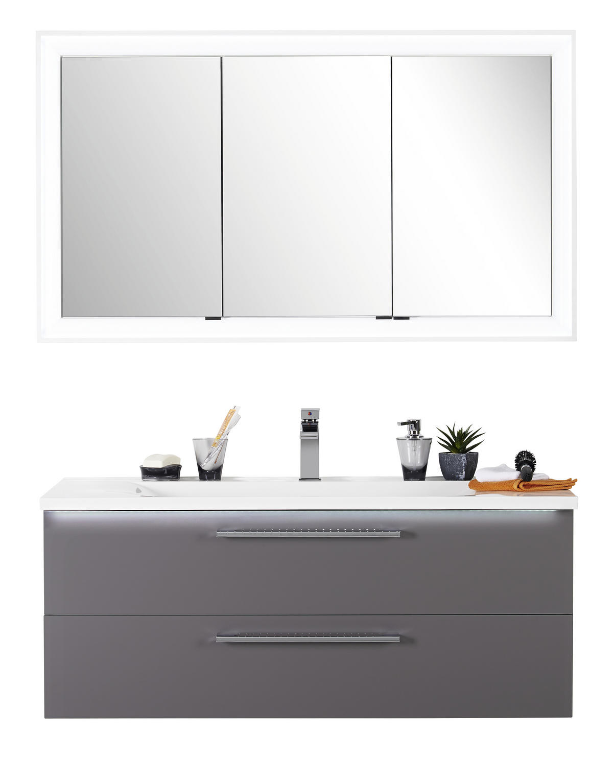KÚPEĽŇA sivá - sivá, Design, kompozitné drevo/kameň (120cm) - Novel