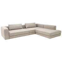 ECKSOFA Chilliano Beige Struktur Rücken echt  - Beige/Schwarz, Design, Kunststoff/Textil (290/255cm) - Chilliano
