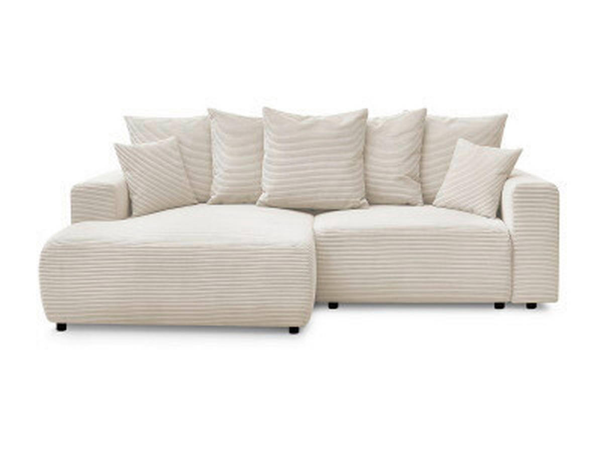 ECKSOFA Ottomane links  ATILLA Beige Cord  - Beige/Schwarz, MODERN, Kunststoff/Textil (149/244cm)