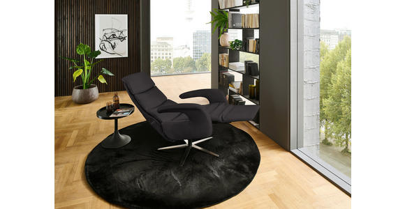 RELAXSESSEL in Leder Dunkelbraun  - Edelstahlfarben/Dunkelbraun, Design, Leder/Metall (76/119/86cm) - Dieter Knoll