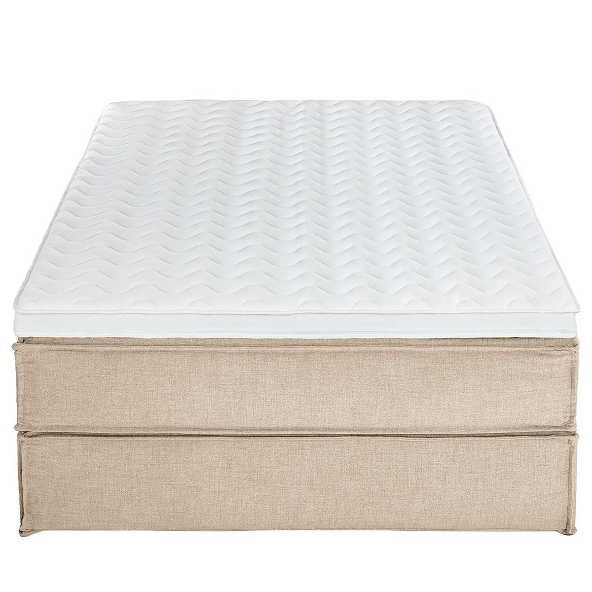 BOXSPRINGBETT 140/200 cm  in Beige  - Beige/Schwarz, Design, Textil (140/200cm) - home24