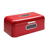 CHLEBNÍK  - červená, Modern, kov (42,5/23,8/17,0cm) - Echtwerk