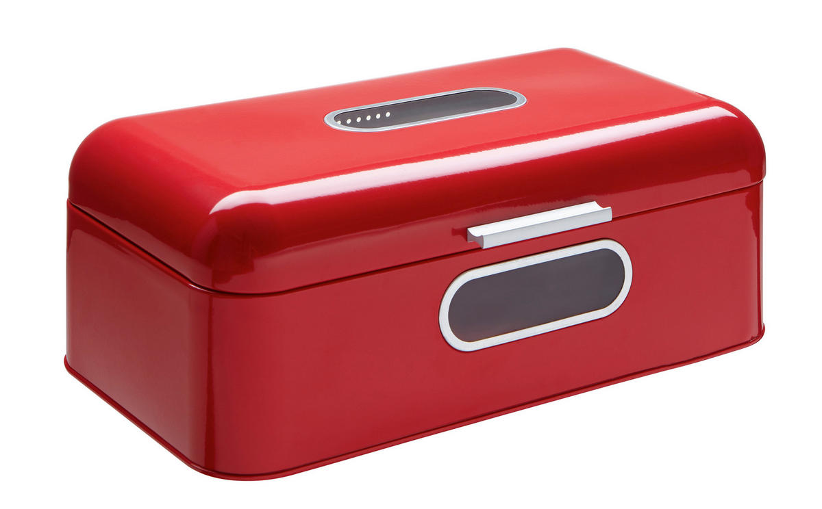 CHLEBNÍK  - červená, Modern, kov (42,5/23,8/17,0cm) - Echtwerk