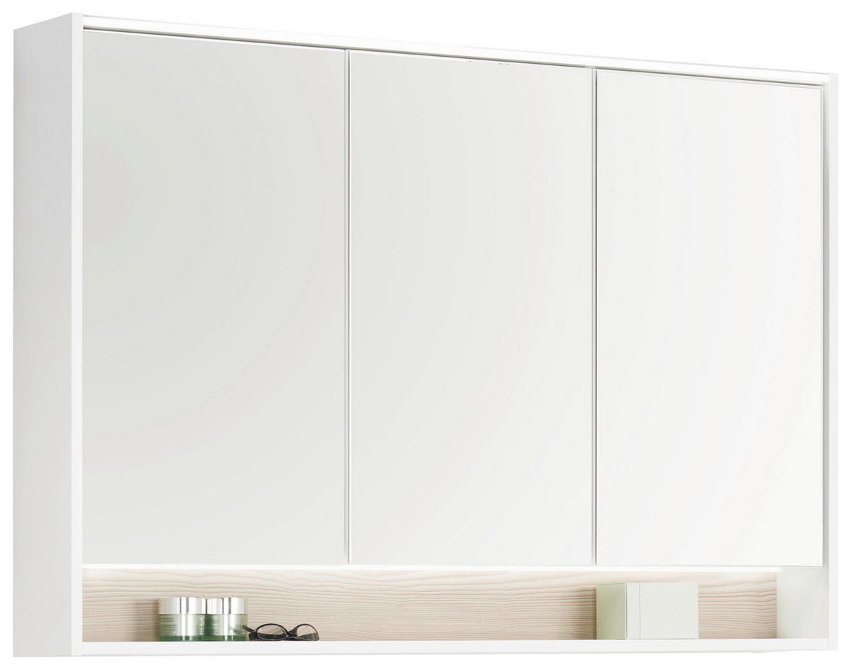 SPIEGELSCHRANK 90/74/16 cm  - Weiß, KONVENTIONELL, Glas/Holzwerkstoff (90/74/16cm) - Voleo