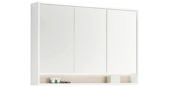 SPIEGELSCHRANK 90/74/16 cm - Weiß, KONVENTIONELL, Glas/Holzwerkstoff (90/74/16cm) - Voleo