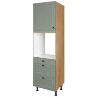 GERÄTEUMBAUSCHRANK 60/216,6/58 cm  in Grün  - Eichefarben/Schwarz, MODERN, Holzwerkstoff/Metall (60/216,6/58cm) - Nobilia