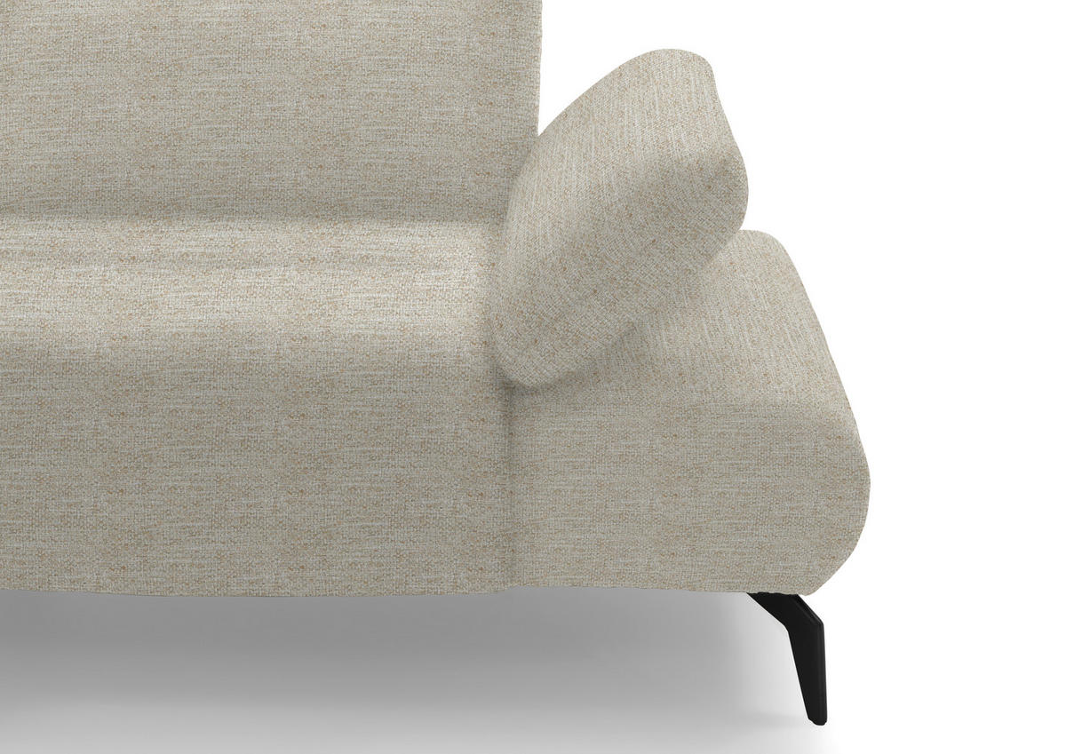 ECKSOFA in Webstoff Beige  290/223 cm  - Beige/Schwarz, Design, Textil/Metall (290/223cm) - Moderano