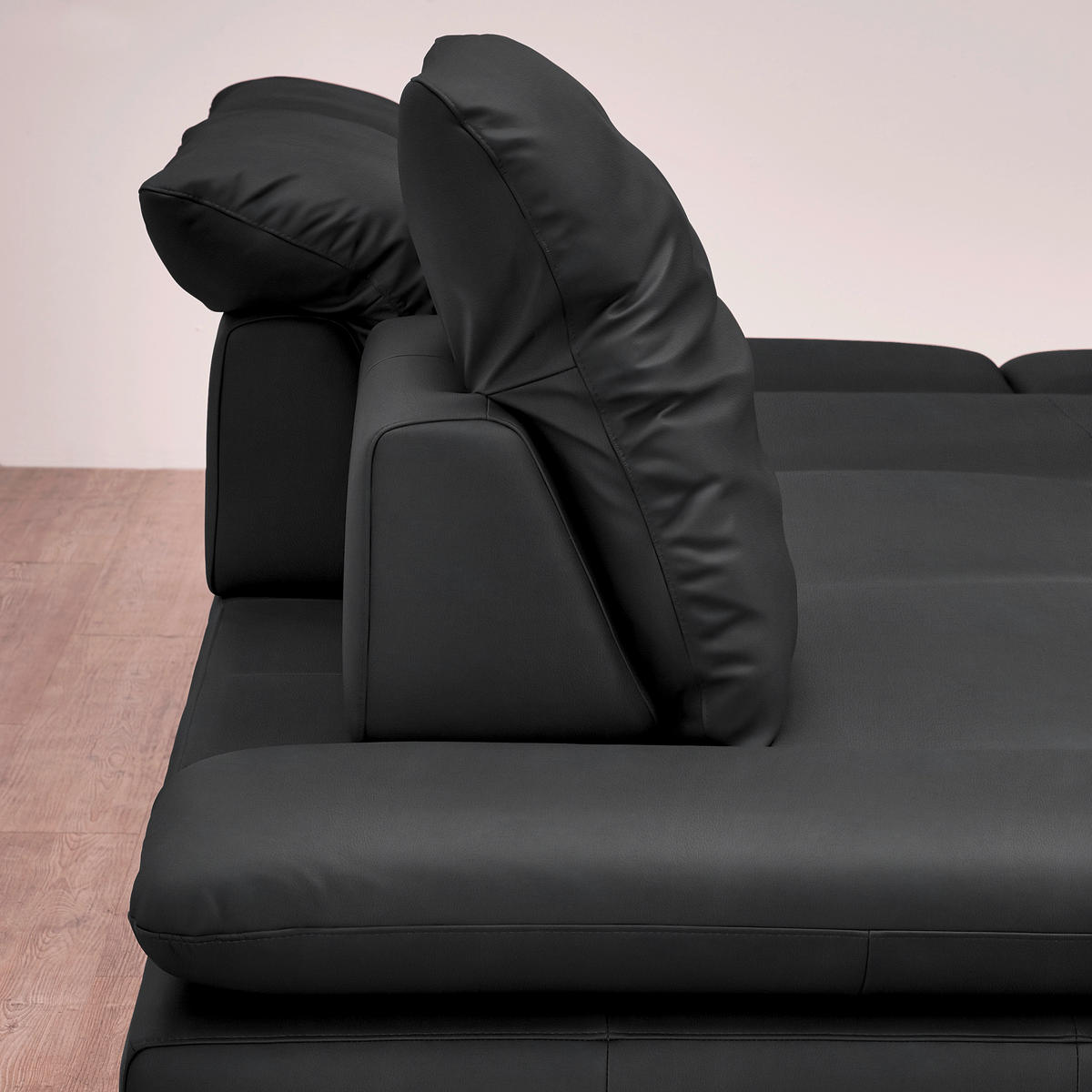 ECKSOFA in Echtleder Graphitfarben  - Silberfarben/Graphitfarben, Design, Leder/Metall (200/315cm) - Chilliano